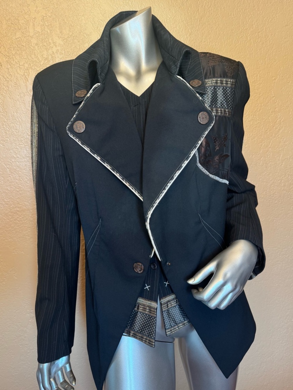 Vintage Batiste Tailored Blazer or Jacket with Fooler Vest Attached